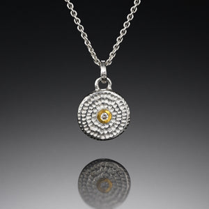 pendant, diamond, silver, 22-karat gold, Mandala Collection