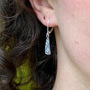 Oxidized Silver Stick Earrings