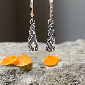 Oxidized Silver Stick Earrings