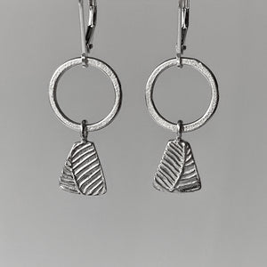 silver, earrings, leaf collection, fish, dancing fish