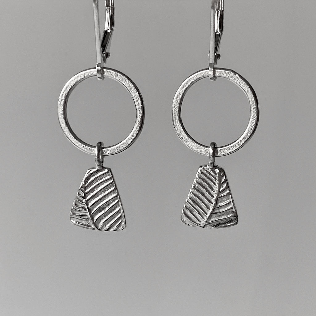 silver, earrings, leaf collection, fish, dancing fish