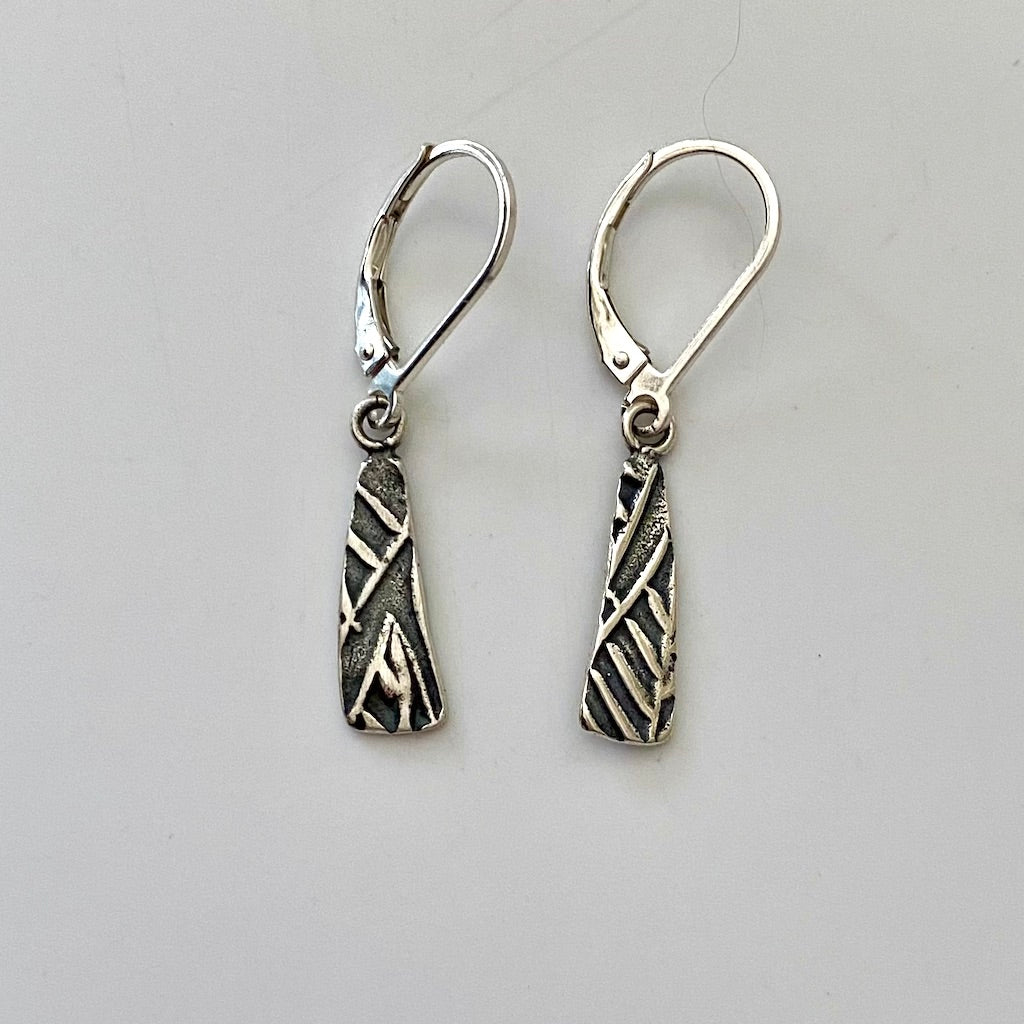 Oxidized Silver Stick Earrings