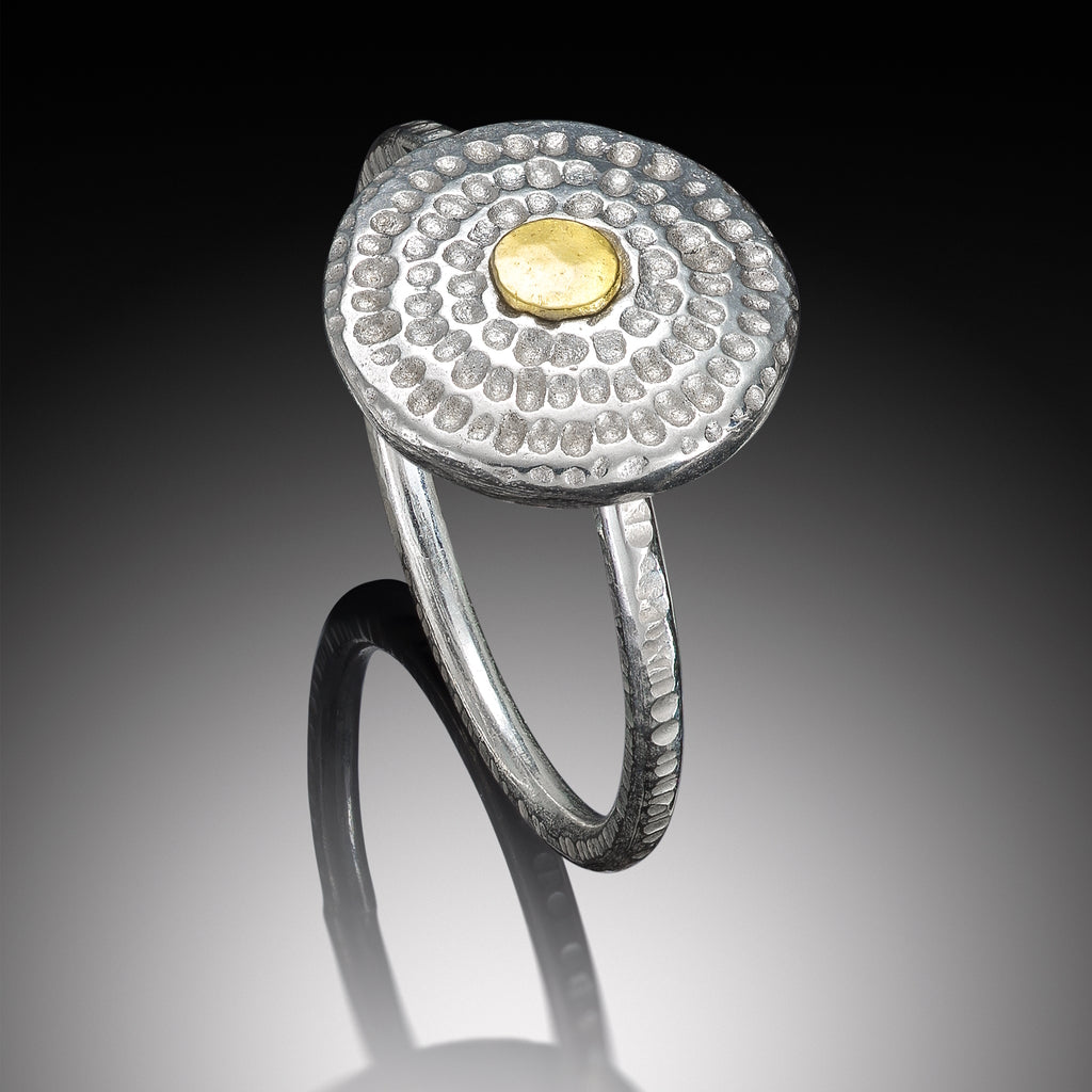 Ring, silver, gold, Mandala Collection, mandala texture