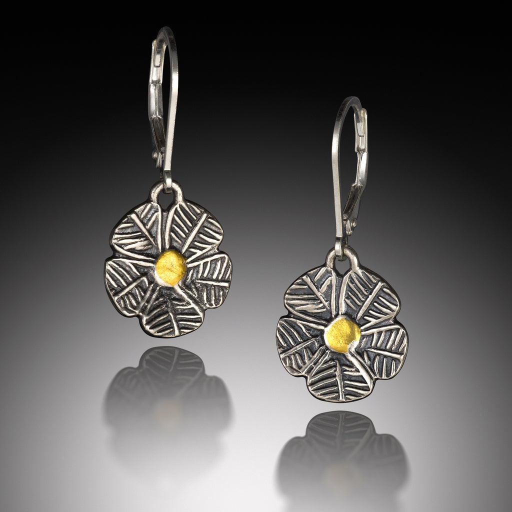 silver, gold, oxidized, keum-boo, flower, Leaf Collection