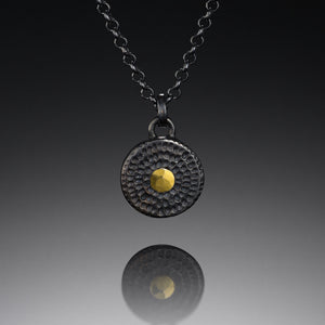 pendant, diamond, silver, 22-karat gold, Mandala Collection