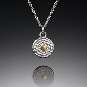 pendant, diamond, silver, 22-karat gold, Mandala Collection