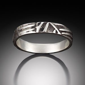 silver ring, leaf collection, oxidized, texture, Argentium silver