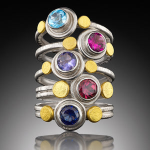 ring, rings, silver, 22k gold, gemstone, Zoe Ring