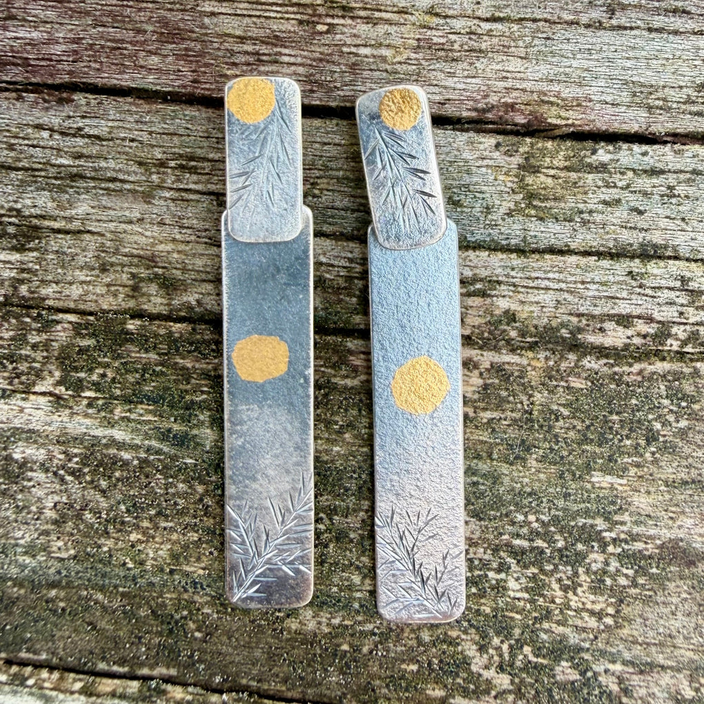 Yellow Moon Kinetic Earrings