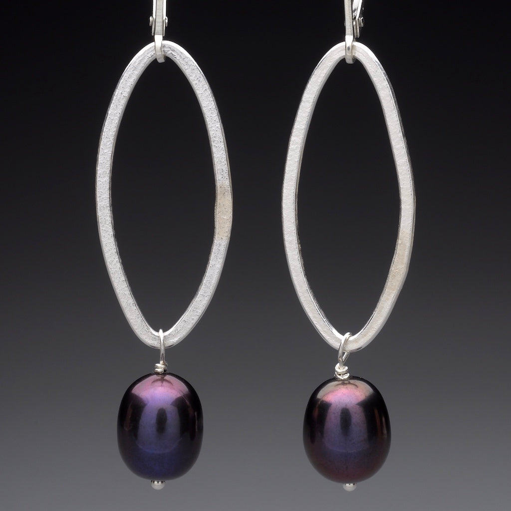 sterling silver, freshwater pearls, earrings