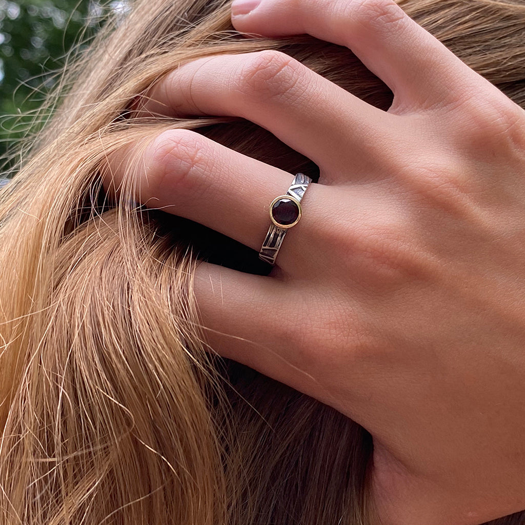 Totem Ring with Gemstone - Karen Eisenberg Designs