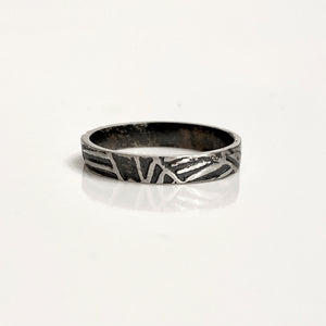 silver ring, leaf collection, oxidized, texture, Argentium silver