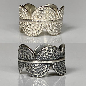 silver, ring, mandala collection, mandala texture, bright, oxidized